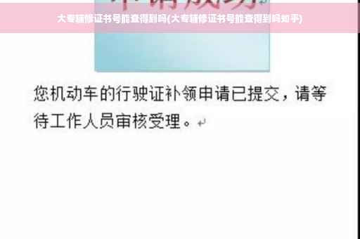 大专辅修证书号能查得到吗(大专辅修证书号能查得到吗知乎)