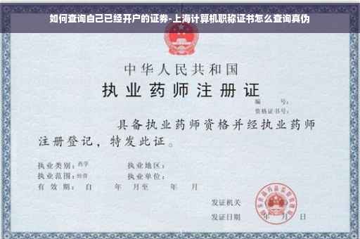 如何查询自己已经开户的证券-上海计算机职称证书怎么查询真伪