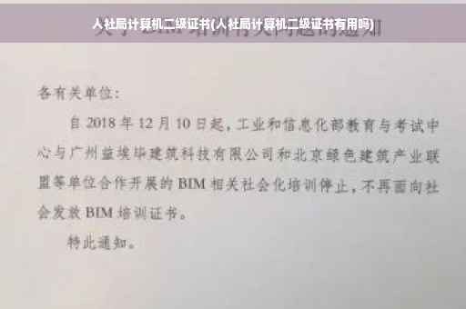 人社局计算机二级证书(人社局计算机二级证书有用吗)