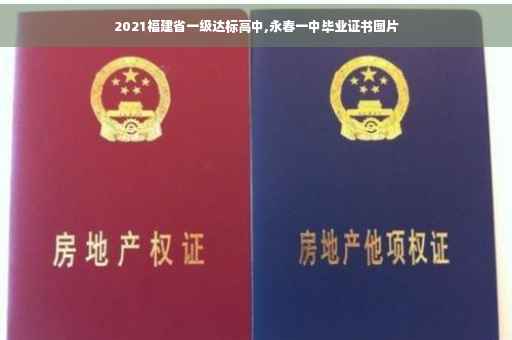 2021福建省一级达标高中,永春一中毕业证书图片