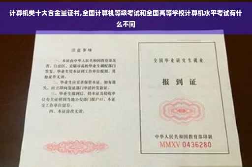 计算机类十大含金量证书,全国计算机等级考试和全国高等学校计算机水平考试有什么不同