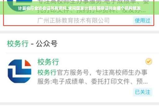 计算机行业协会证书有用吗,求问国家计算机等级证书由哪个机构颁发
