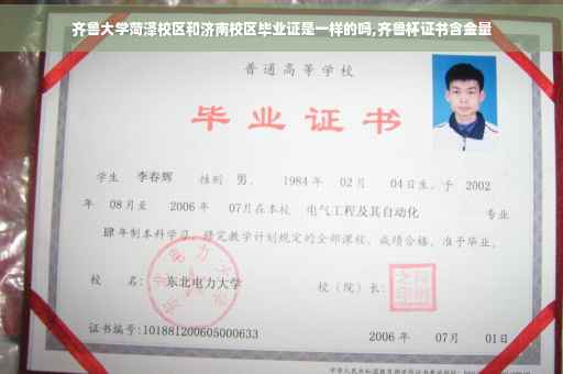 齐鲁大学菏泽校区和济南校区毕业证是一样的吗,齐鲁杯证书含金量