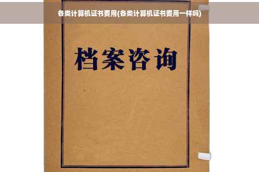 各类计算机证书费用(各类计算机证书费用一样吗)