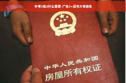 中考3加2什么意思-广东3+证书大专排名