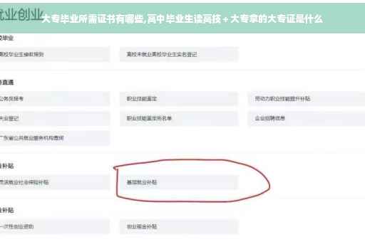 大专毕业所需证书有哪些,高中毕业生读高技＋大专拿的大专证是什么