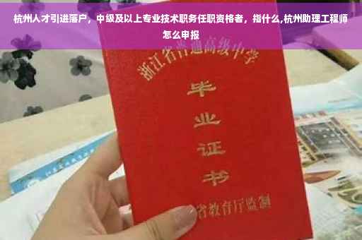 杭州人才引进落户，中级及以上专业技术职务任职资格者，指什么,杭州助理工程师怎么申报