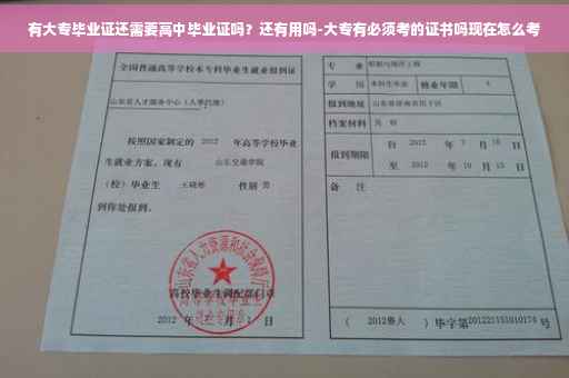 有大专毕业证还需要高中毕业证吗？还有用吗-大专有必须考的证书吗现在怎么考
