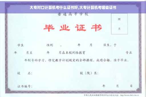 大专对口计算机考什么证书好,大专计算机考哪些证书