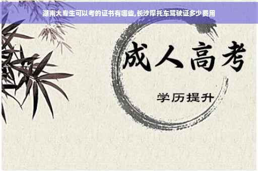 湖南大专生可以考的证书有哪些,长沙摩托车驾驶证多少费用