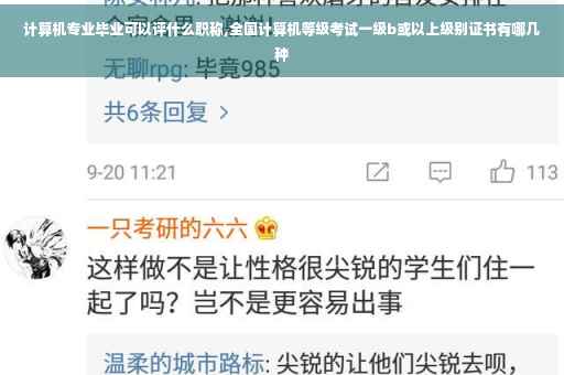 计算机专业毕业可以评什么职称,全国计算机等级考试一级b或以上级别证书有哪几种