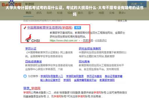 大学大专计算机考试考的是什么证，考试的大纲是什么-大专不限专业有啥考的证书吗
