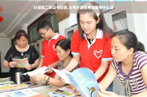 计算机二级证书科目,大专计算机考试都考什么证