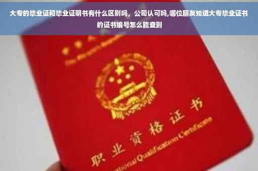 大专的毕业证和毕业证明书有什么区别吗，公司认可吗,哪位朋友知道大专毕业证书的证书编号怎么能查到