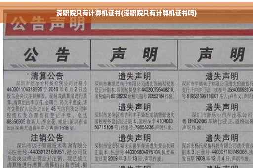 深职院只有计算机证书(深职院只有计算机证书吗)