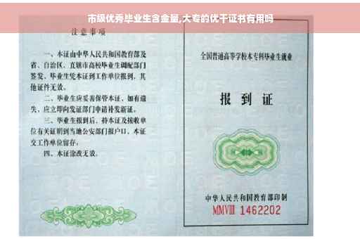 市级优秀毕业生含金量,大专的优干证书有用吗