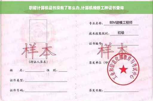 职称计算机证书没有了怎么办,计算机维修工种证书查询