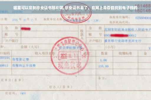 哪里可以定制毕业证书图片呢,毕业证书丢了，在网上是否能找到电子档的