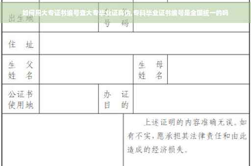 如何用大专证书编号查大专毕业证真伪,专科毕业证书编号是全国统一的吗