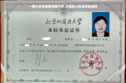 一建小众专业增项哪个好,计算机小众证书有用吗