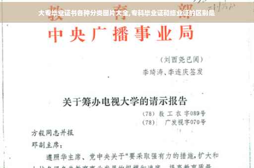 大专毕业证书各种分类图片大全,专科毕业证和结业证的区别是