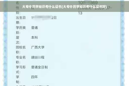 大专中药学知识考什么证书(大专中药学知识考什么证书好)