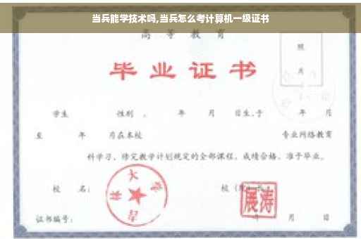 当兵能学技术吗,当兵怎么考计算机一级证书