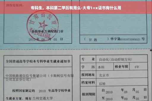 专科生，本科第二学历有用么-大专1+x证书有什么用