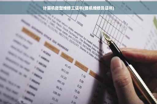计算机微型维修工证书(微机维修员证书)
