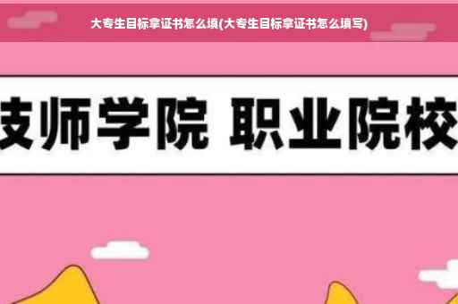 大专生目标拿证书怎么填(大专生目标拿证书怎么填写)