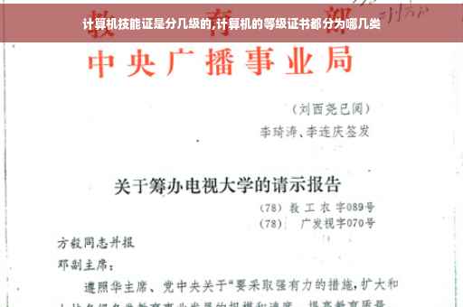 计算机技能证是分几级的,计算机的等级证书都分为哪几类