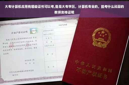 大专计算机应用有哪些证书可以考,我是大专学历，计算机专业的，能考什么科目的教师资格证呢