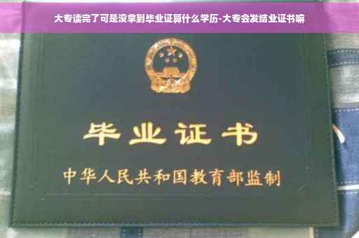 大专读完了可是没拿到毕业证算什么学历-大专会发结业证书嘛