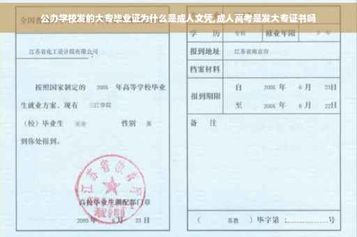 公办学校发的大专毕业证为什么是成人文凭,成人高考是发大专证书吗