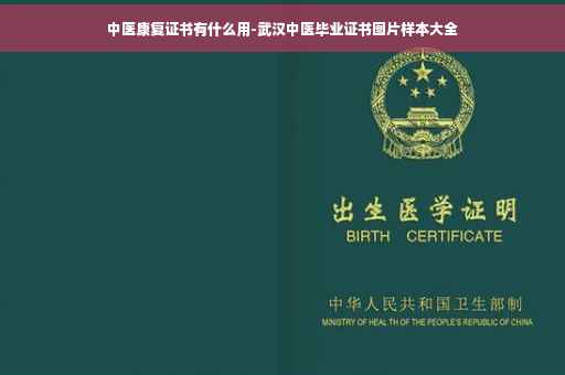 中医康复证书有什么用-武汉中医毕业证书图片样本大全