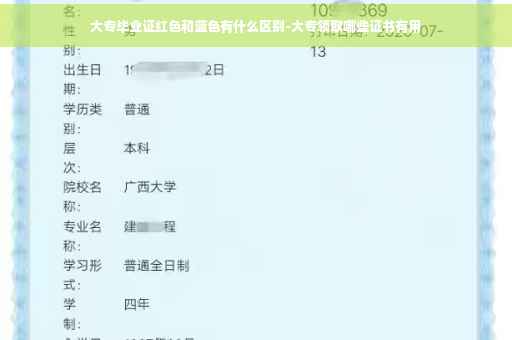大专毕业证红色和蓝色有什么区别-大专领取哪些证书有用