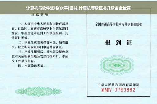 计算机与软件资格(水平)证书,计算机等级证书几级含金量高