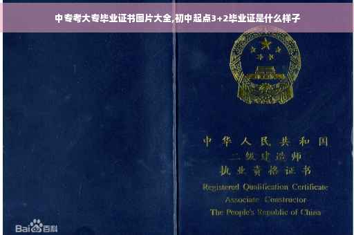 中专考大专毕业证书图片大全,初中起点3+2毕业证是什么样子