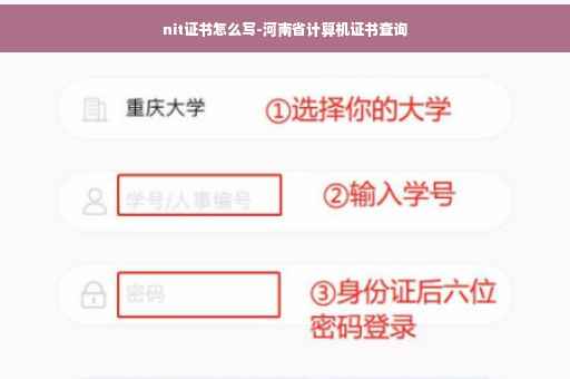 nit证书怎么写-河南省计算机证书查询