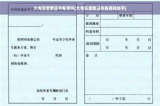 大专没荣誉证书有用吗(大专没荣誉证书有用吗知乎)