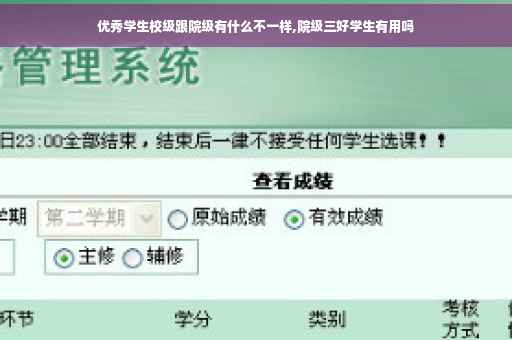 优秀学生校级跟院级有什么不一样,院级三好学生有用吗