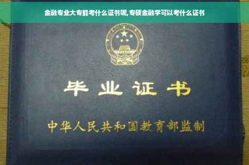 金融专业大专能考什么证书呢,专硕金融学可以考什么证书