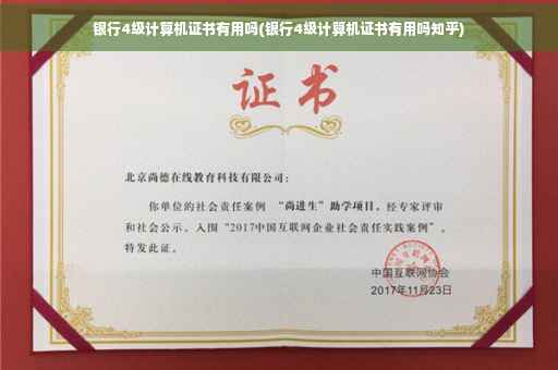 银行4级计算机证书有用吗(银行4级计算机证书有用吗知乎)