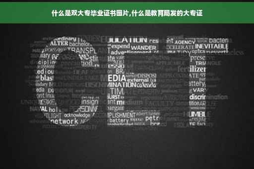 什么是双大专毕业证书图片,什么是教育局发的大专证