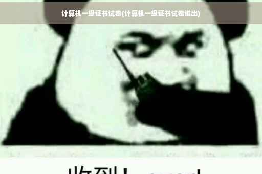 计算机一级证书试卷(计算机一级证书试卷谁出)