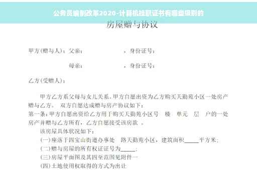 公务员编制改革2020-计算机挂职证书有哪些级别的