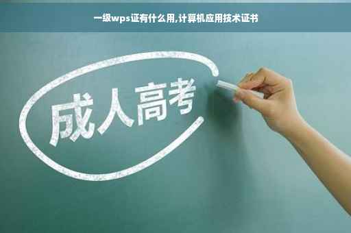 一级wps证有什么用,计算机应用技术证书