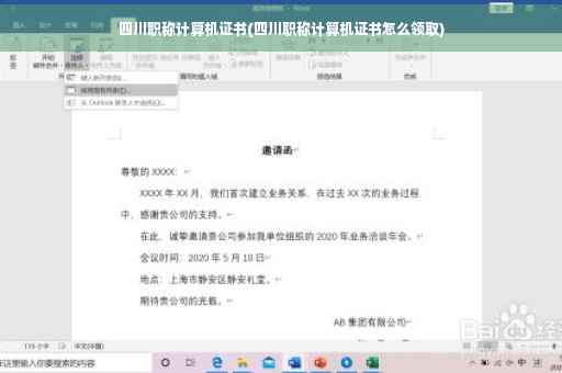 四川职称计算机证书(四川职称计算机证书怎么领取)