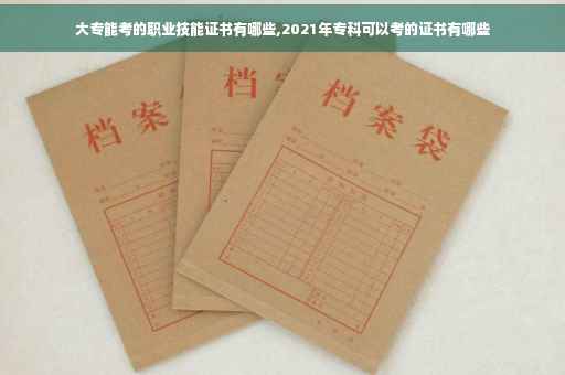 大专能考的职业技能证书有哪些,2021年专科可以考的证书有哪些