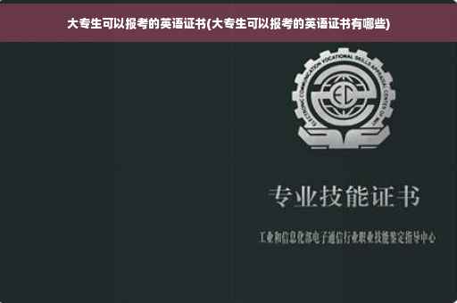 大专生可以报考的英语证书(大专生可以报考的英语证书有哪些)